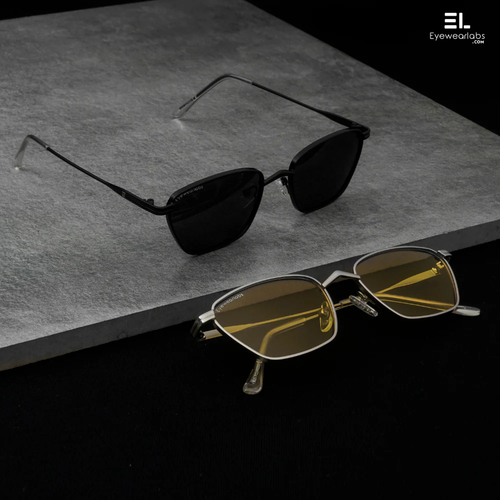 Andrew Black & Andrew Yellow - Set of 2 Couple Sunglasses